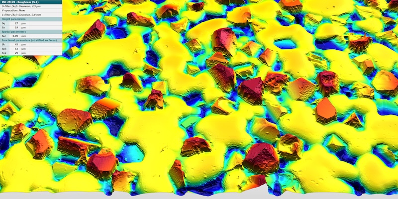 Beispielmessung für die Bewertung der Oberflächen von Diamantwerkzeugen