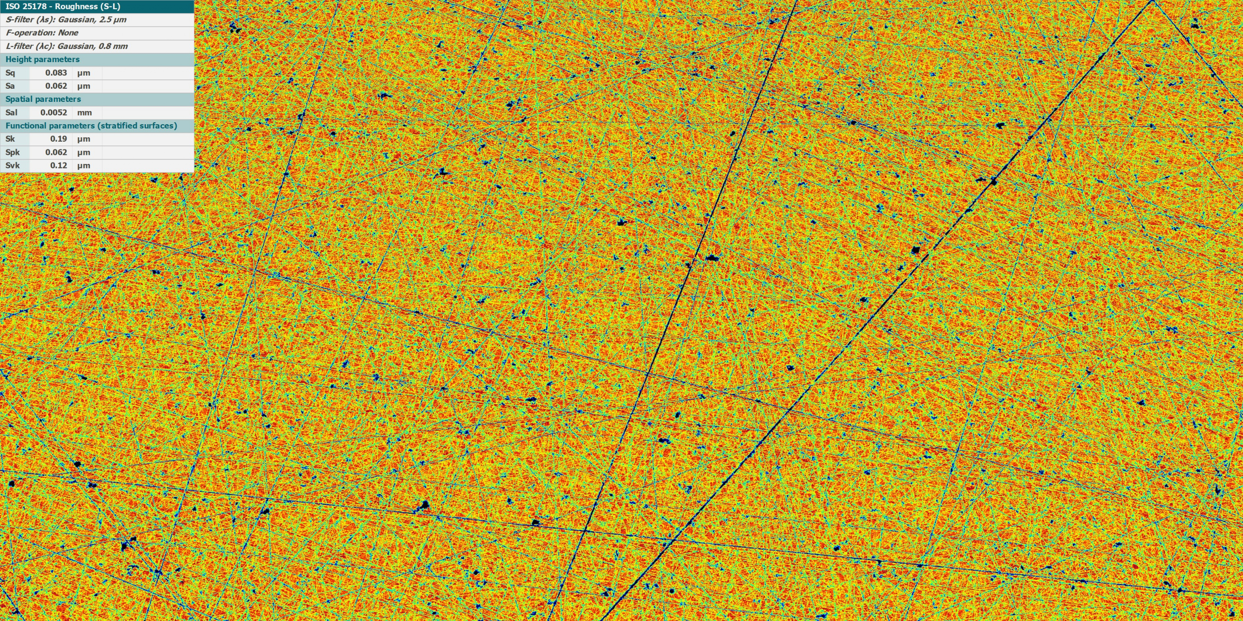 Beispielmessung einer polierten Stahloberfläche