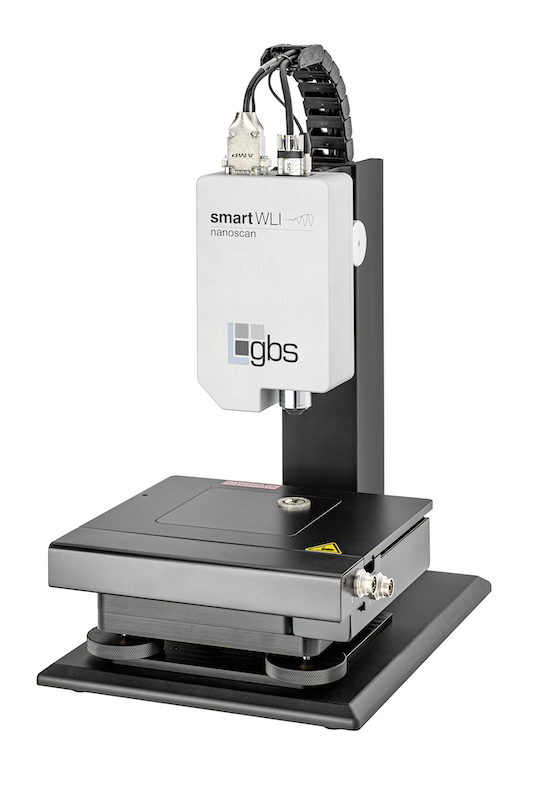 Produktfoto smartWLI nanoscan mit motXY Stativ