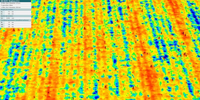 Beispielmessung einer vechromten Oberfläche mit dem smartWLI Compact